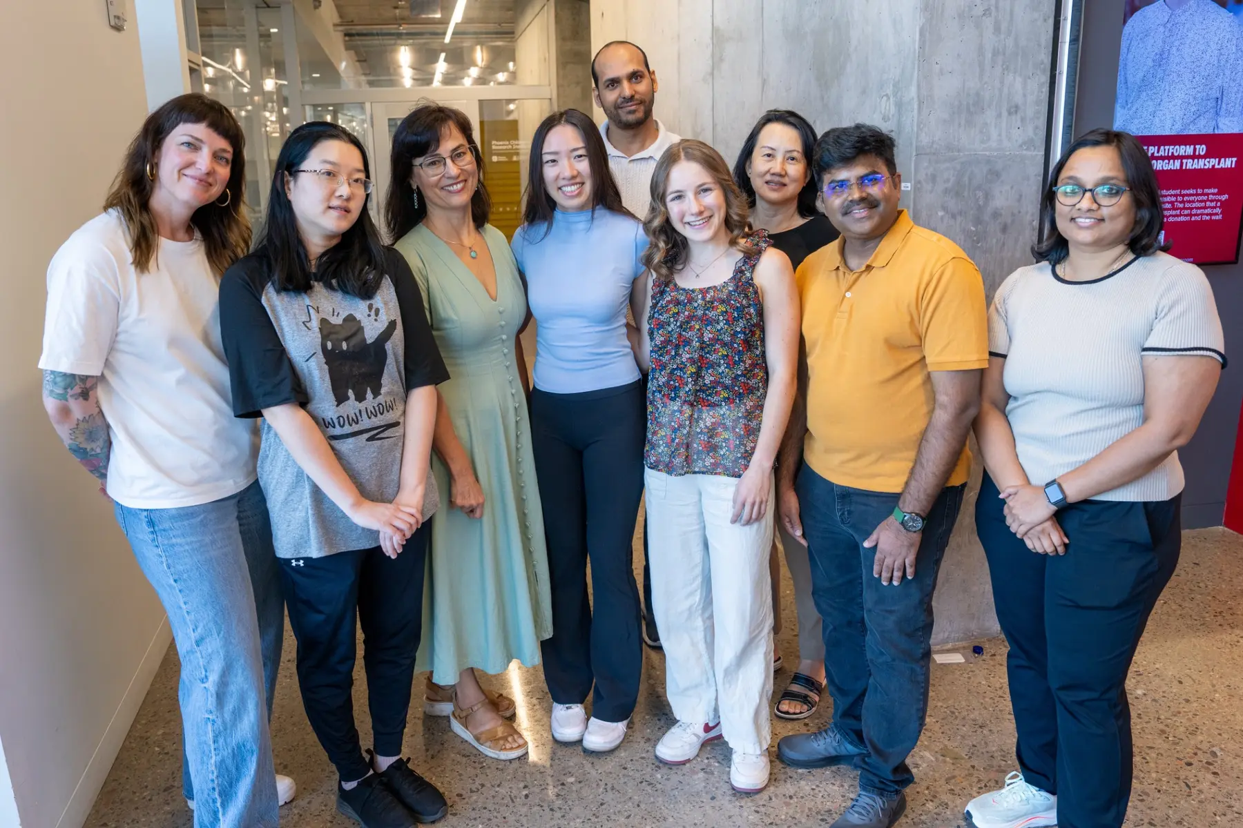 Kalin Lab members and Flinn interns gathered at the Phoenix Bioscience Core
